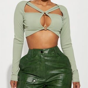 On My Love Cut Out Top - Sage